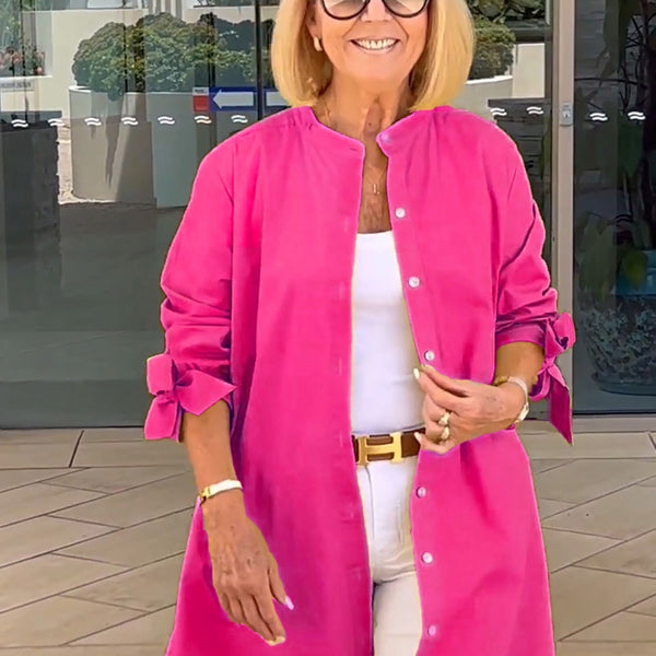 CÉLINA™ - Manteau Chemise Long Chic