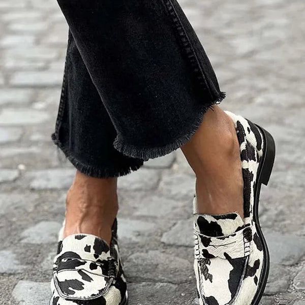 Veerle | Mocassins à motif vache
