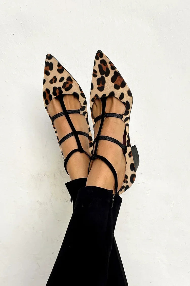 Ludovica™ | Ballerines Imprimé Animal avec Fines Brides