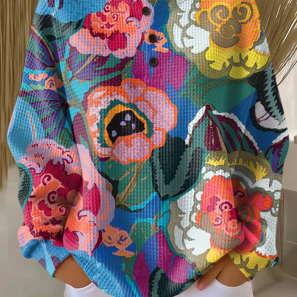 Ida™ - Pull avec de Grandes Fleurs Colorées