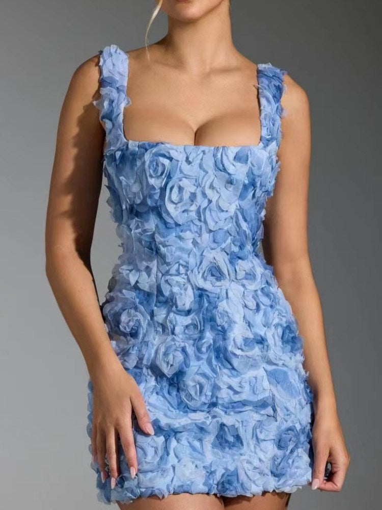 Robe Mini Corset Étreinte Fleurie