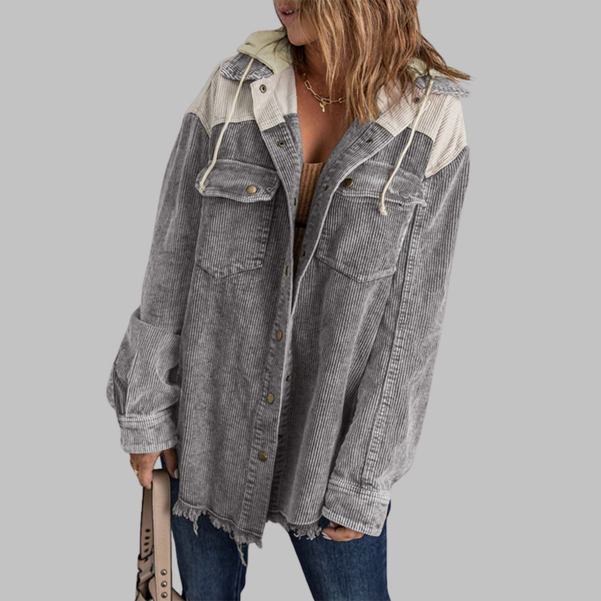DABRINA™ - Veste à Capuche Classique à Boutons Longs