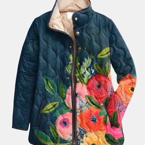 Amaya | Veste Matelassée Imprimé Floral Vintage