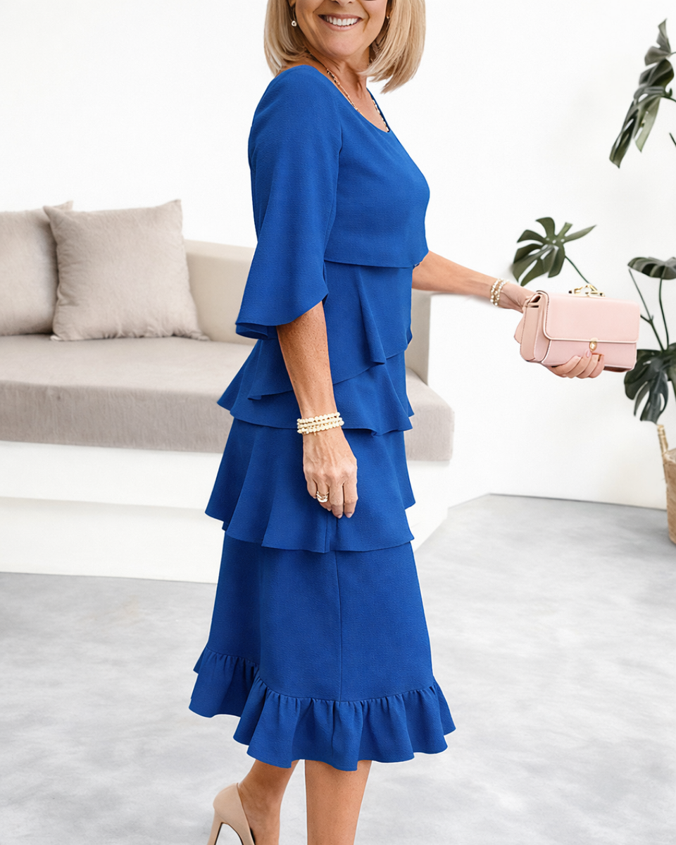 Margaret | Ruffle Midi Dress