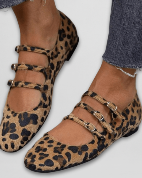 Gia | Ballerines à Imprimé Léopard
