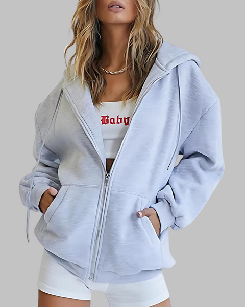 LILMA™ - Veste à Capuche Oversized avec Fermeture Éclair