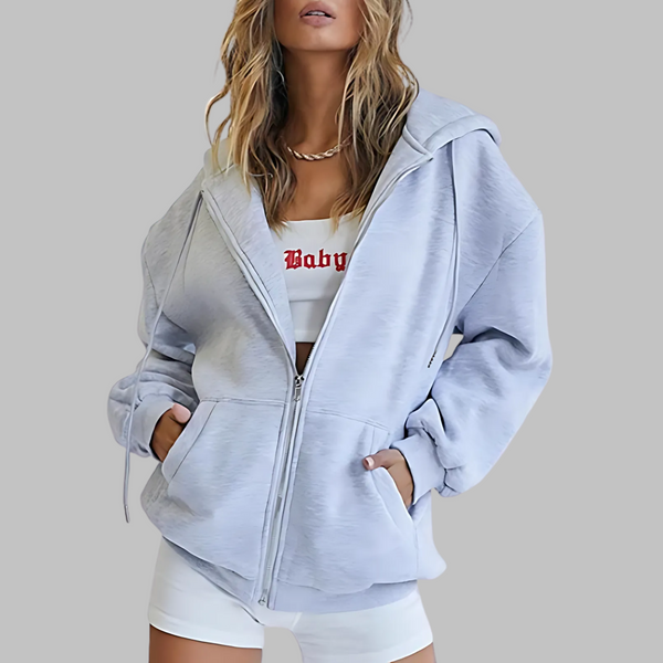 LILMA™ - Veste à Capuche Oversized avec Fermeture Éclair