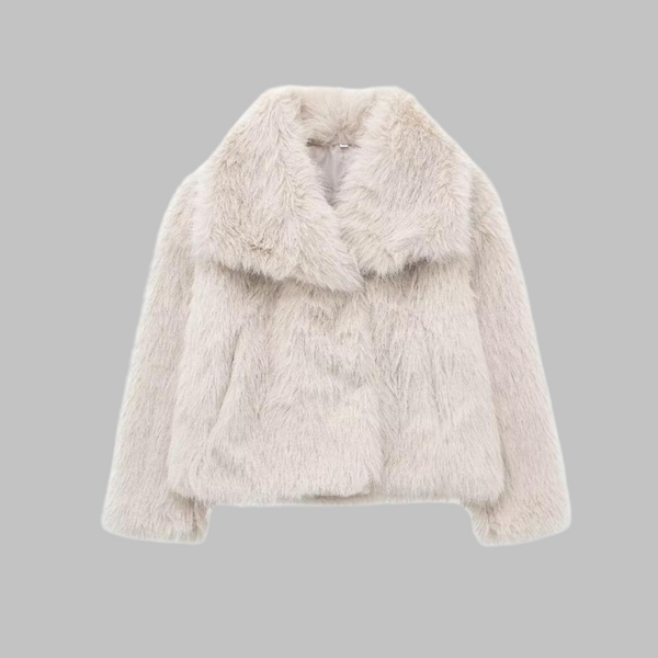 WEENA™ - Manteau en Fausse Fourrure Classique à Manches Longues avec Col