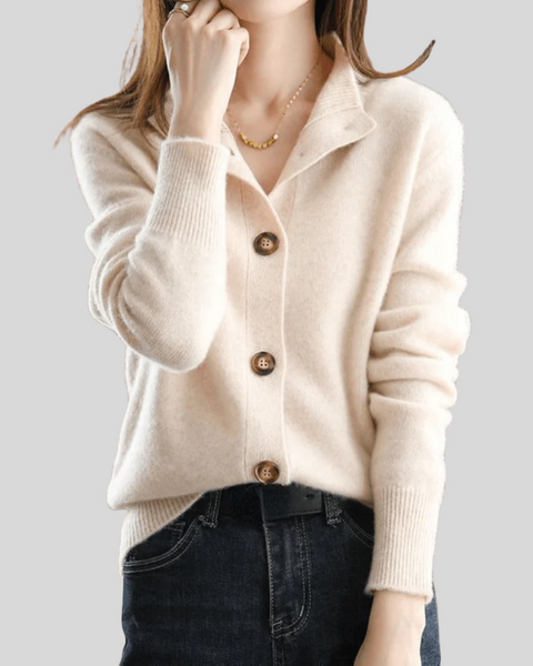 Claire | Cardigan en Cachemire de Style Rétro