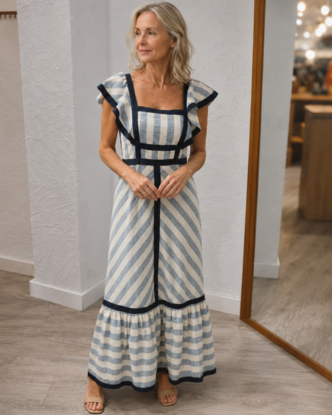 Dianne | Retro Striped Maxi Dress