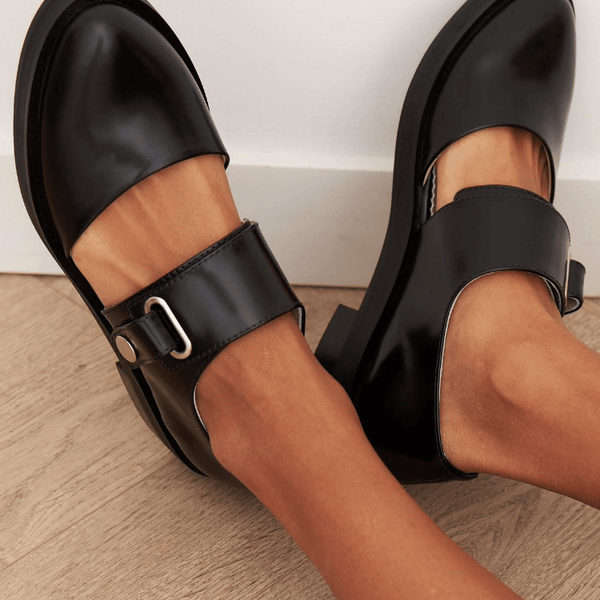 Angela | Mocassins noirs à boucle