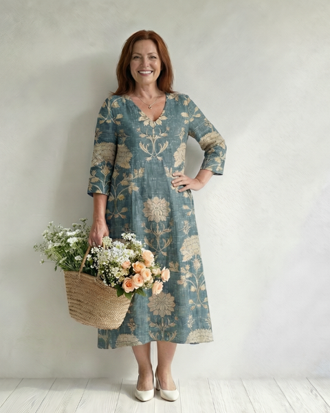 Skye | Gentle Shape Floral Midi Dress