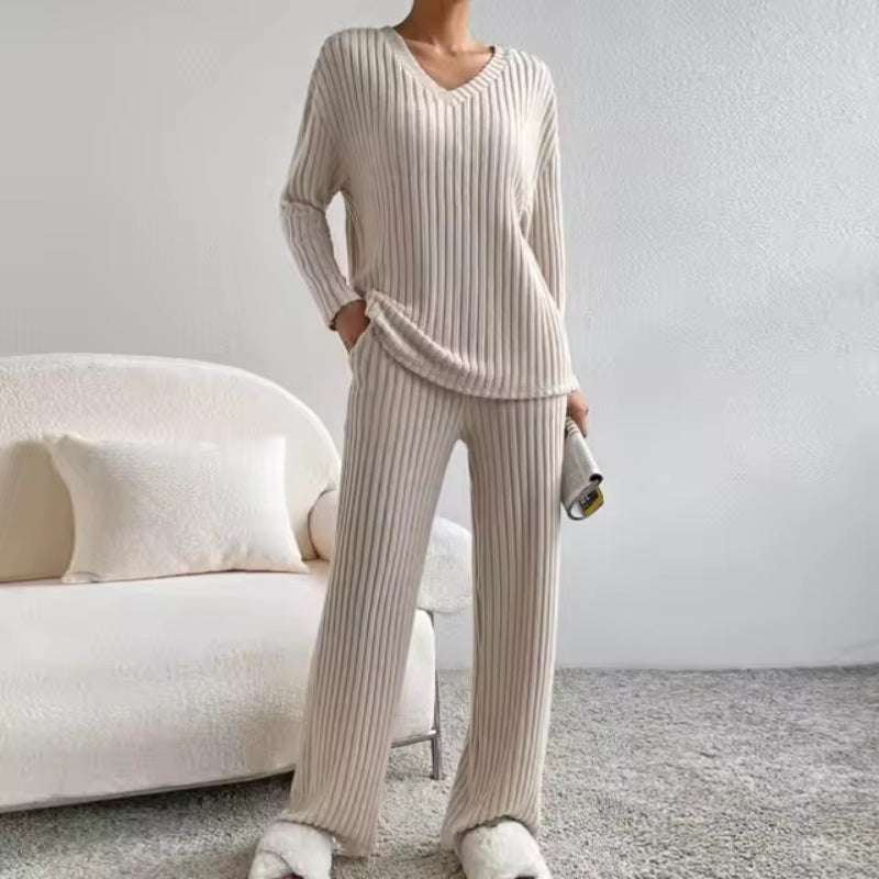 Theresa | Ensemble de détente en tricot côtelé