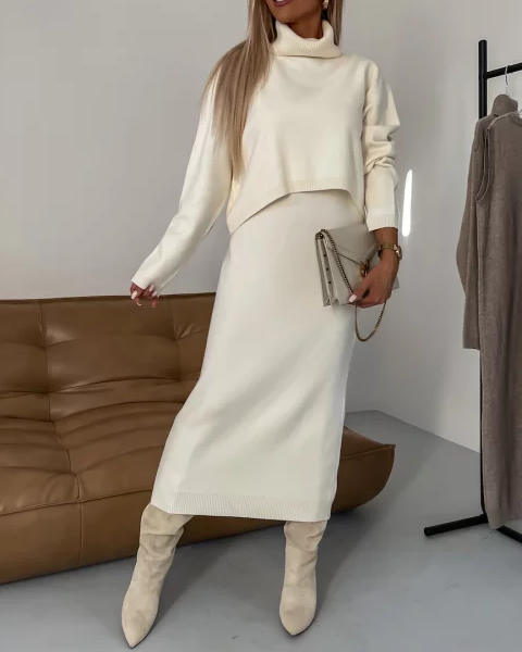 Natasha | Ensemble Robe Tricotée & Pull