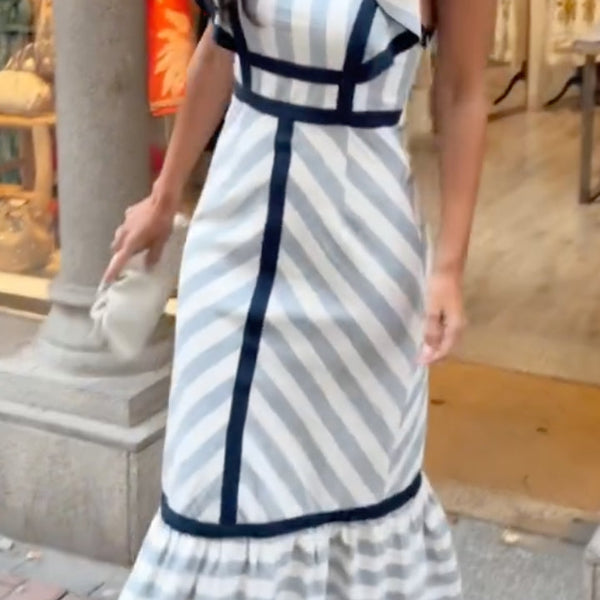 Dianne | Retro Striped Maxi Dress