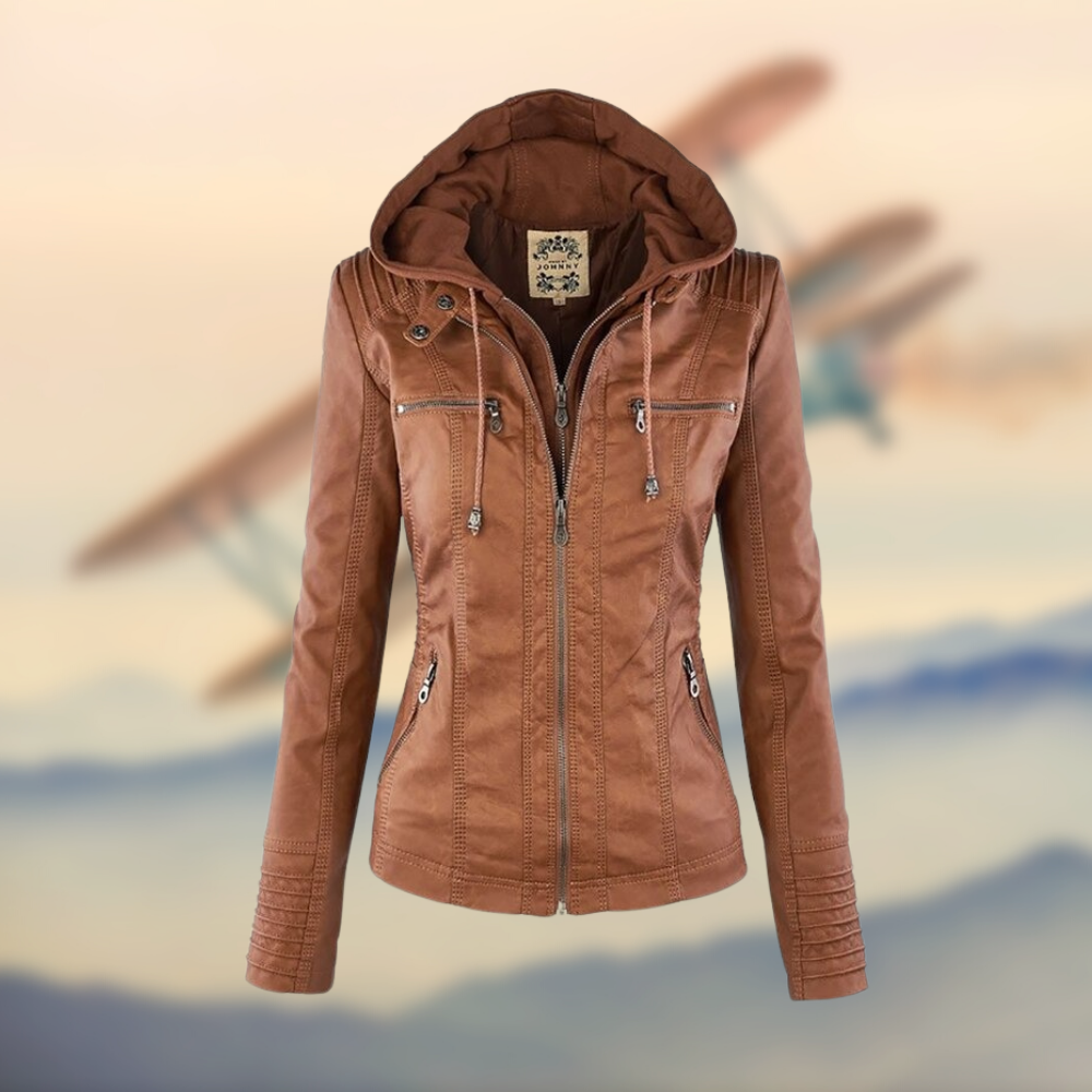 KAROLINE™ La Veste en Cuir Élégante et Unique