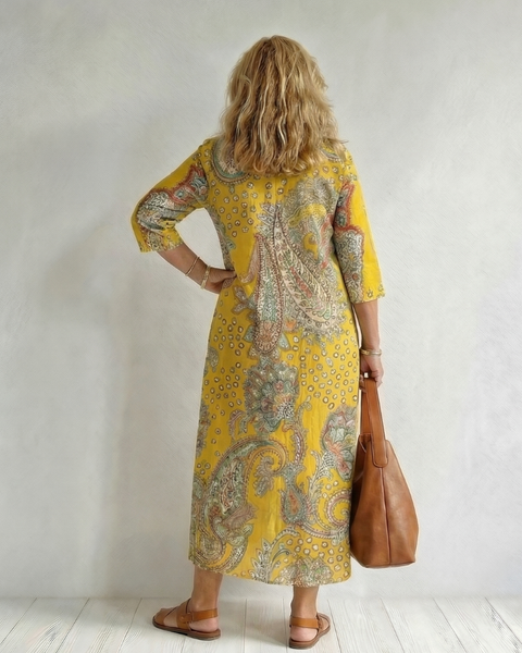 Rowan | Soft Paisley Midi Dress