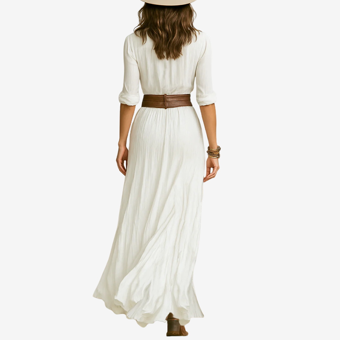 Robe fluide maxi ceinturée Eve™