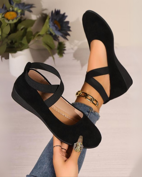 Ballerines À Talons Compensés Fermées