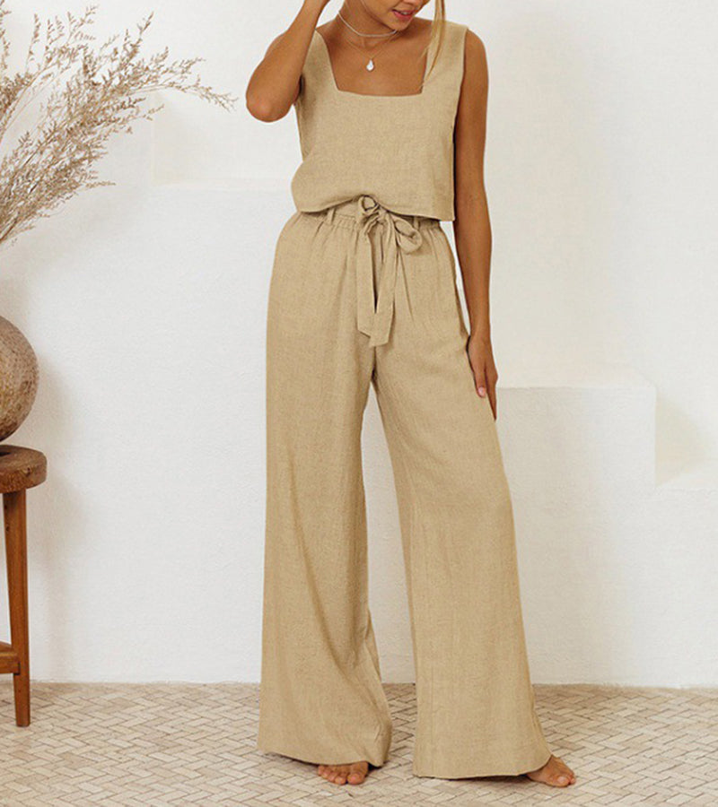 Milena - Ensemble Haut Minimaliste et Pantalon Large