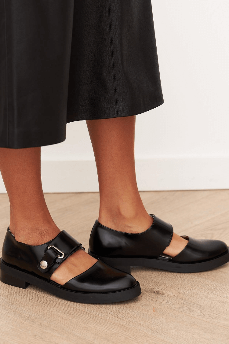 Angela | Mocassins noirs à boucle