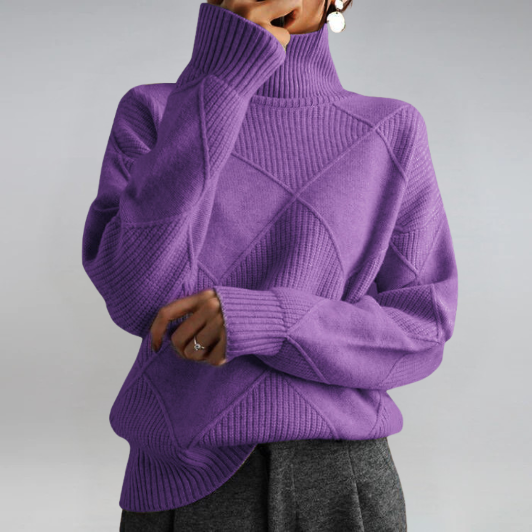 Lauren | Pull Col Roulé en Cachemire Luxe