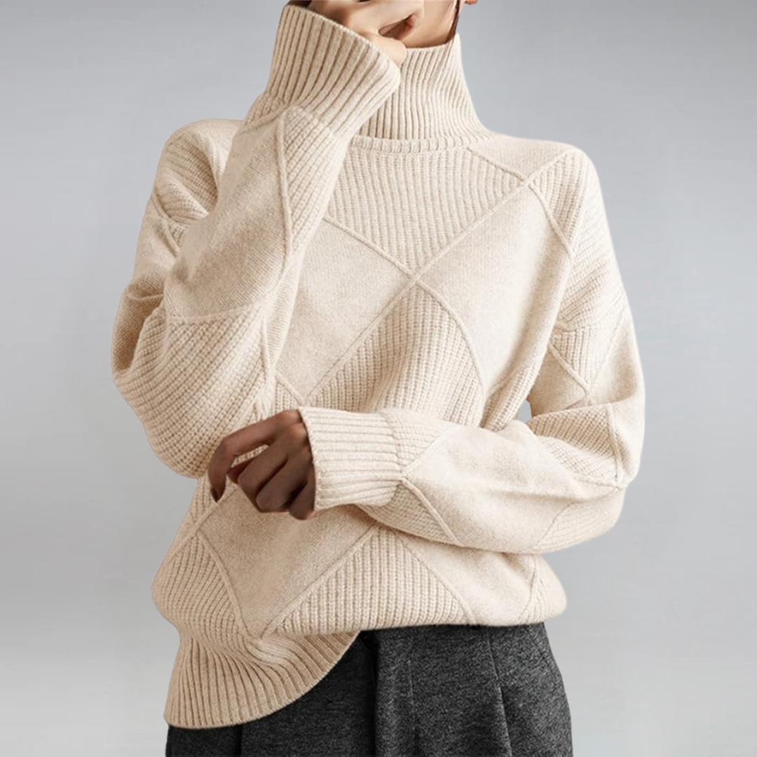 Lauren | Pull Col Roulé en Cachemire Luxe