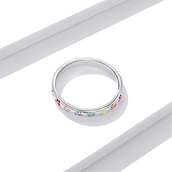 Silver Ring with Paw Design