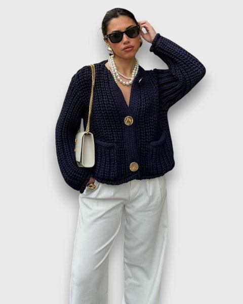 Moretta – Cardigan Court en Maille Épaisse