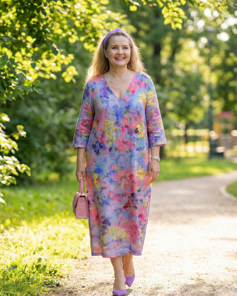 Benson | Abstract Floral Midi Dress