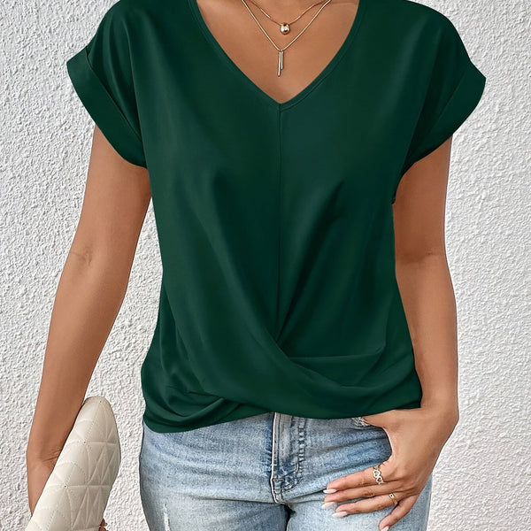 Liana | Soft Drape Twist-Front Top - Flattering, Comfortable & Elegant