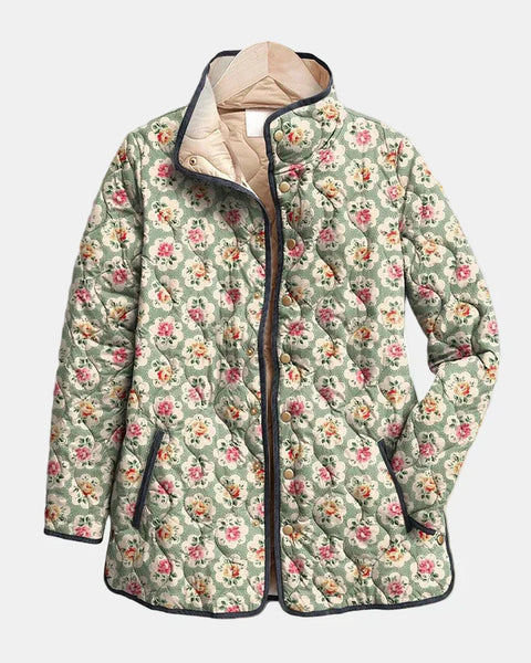 Aveline | Veste Matelassée à Imprimé Floral Vintage