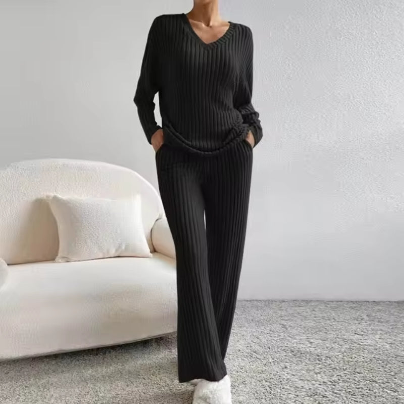 Theresa | Ensemble de détente en tricot côtelé