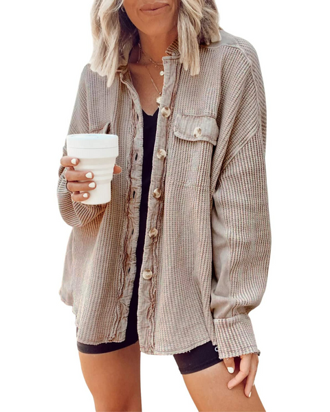 JASLENE™ – Veste à Boutons Longue Manche Confortable