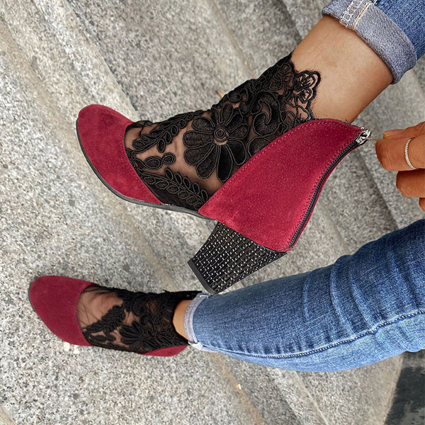 JOLIE™ - Bottes à Talons en Dentelle Chic