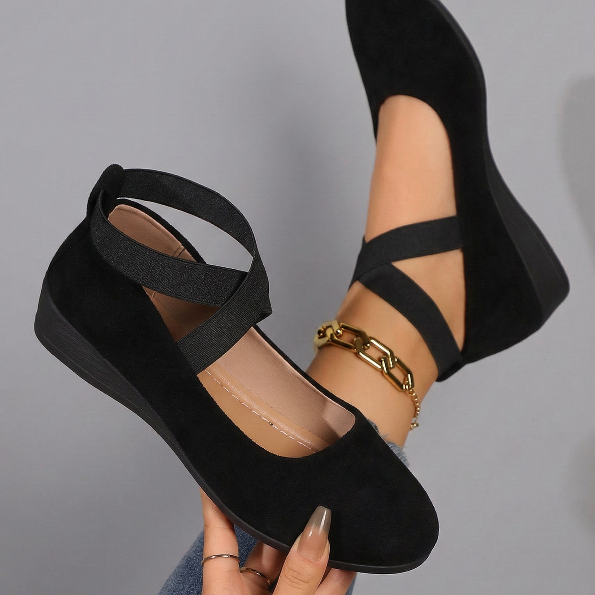 Calerinne | Closed Wedge Ballerina Shoes