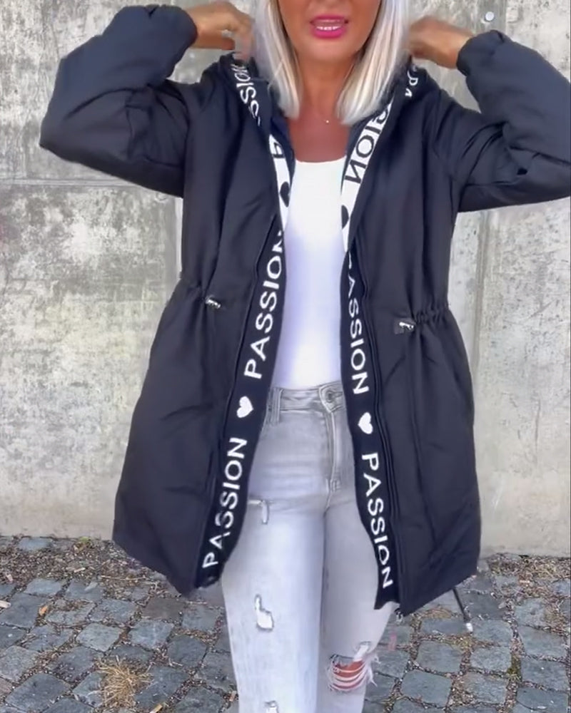 Hoodie Noir avec Imprimé "Passion🖤"