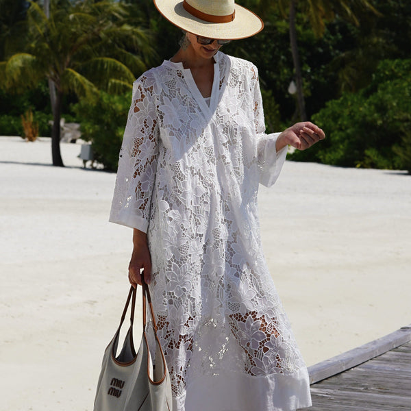 Luana Dress in White Lace