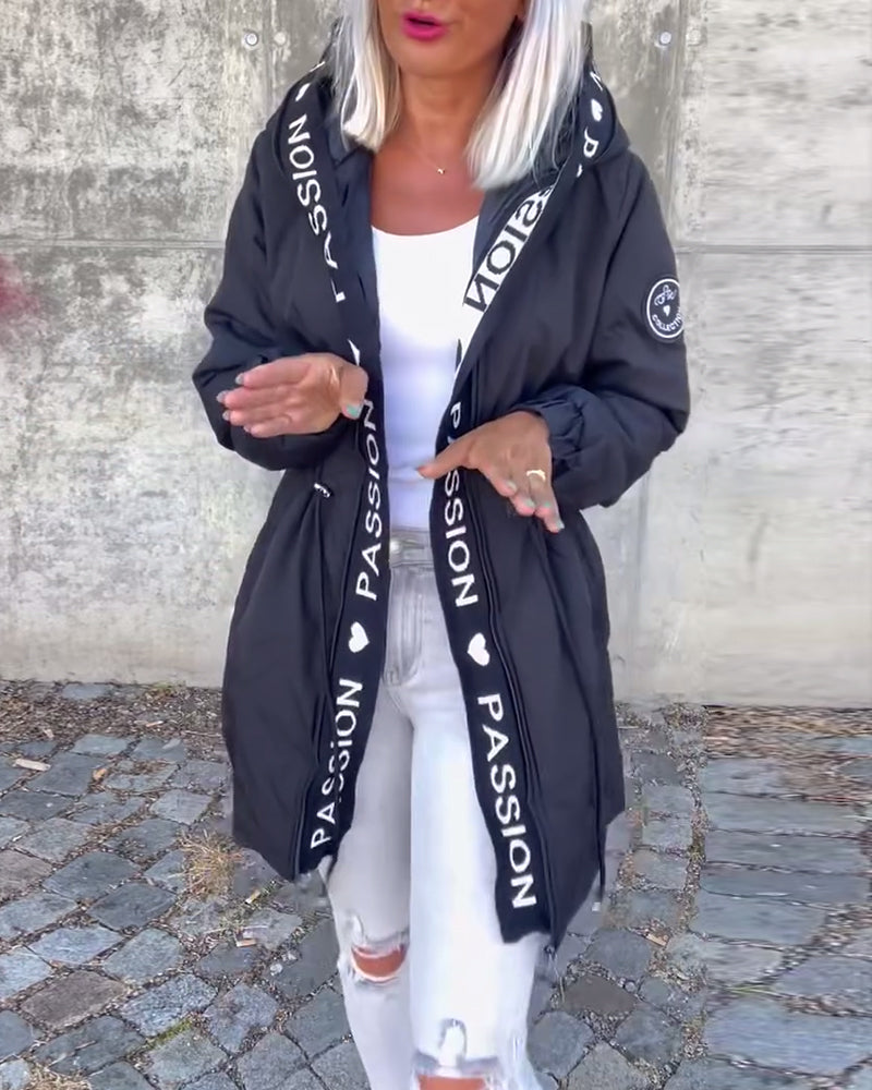 Hoodie Noir avec Imprimé "Passion🖤"