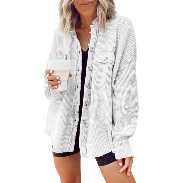 JASLENE™ – Veste à Boutons Longue Manche Confortable