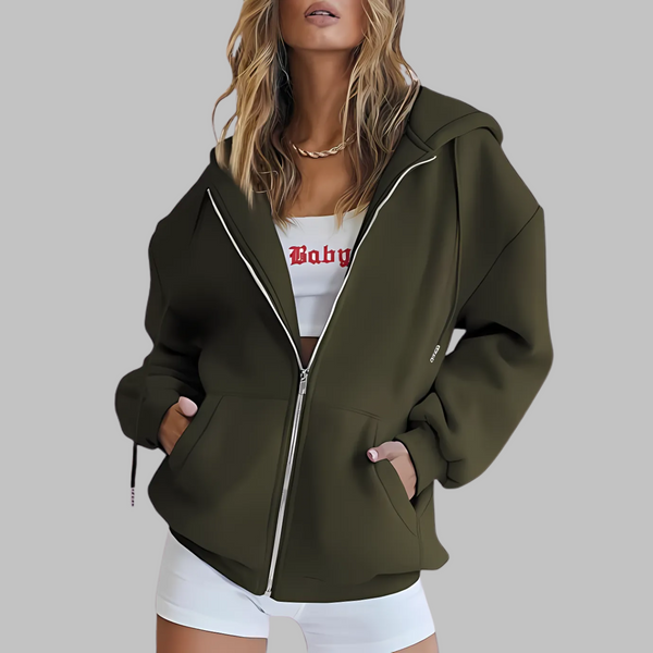 LILMA™ - Veste à Capuche Oversized avec Fermeture Éclair