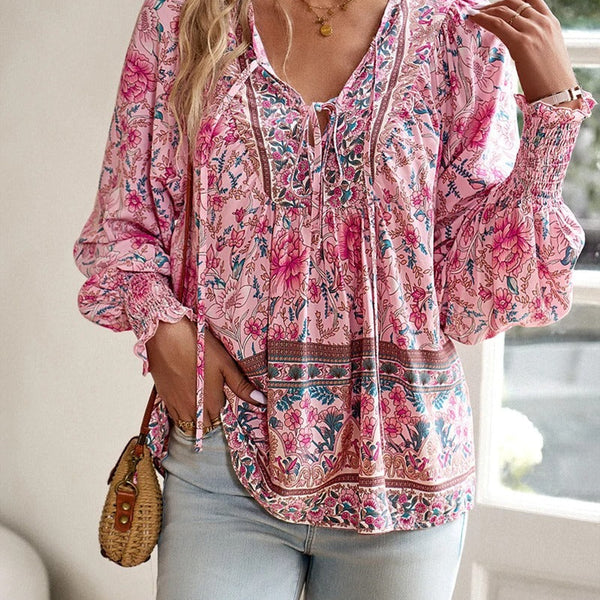 Savina | Comfort Floral Blouse - Relaxed, Flattering Fit, Breathable Fabric