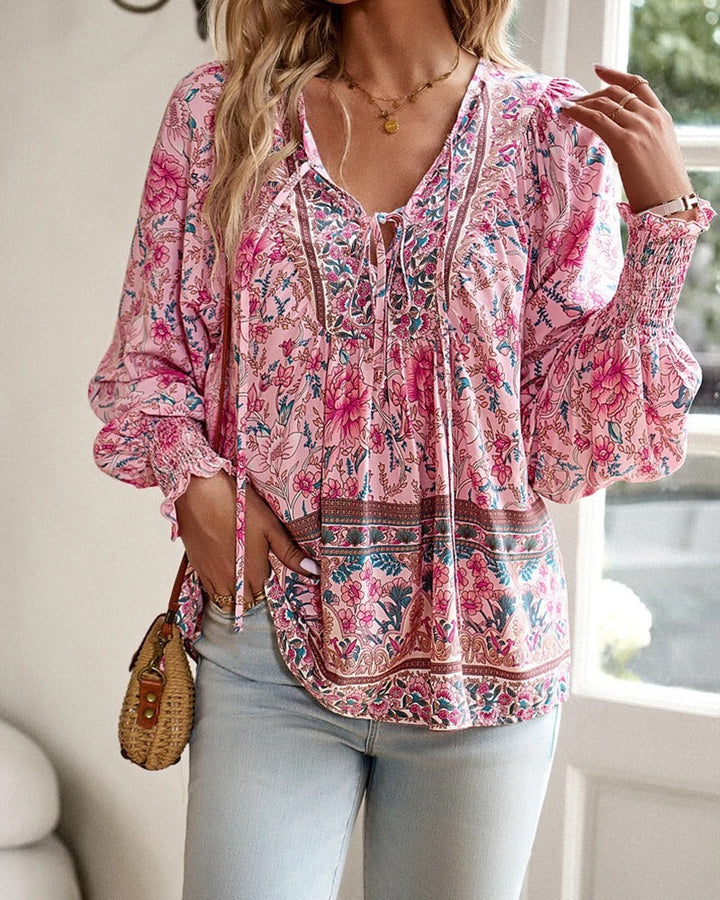 Savina | Comfort Floral Blouse - Relaxed, Flattering Fit, Breathable Fabric