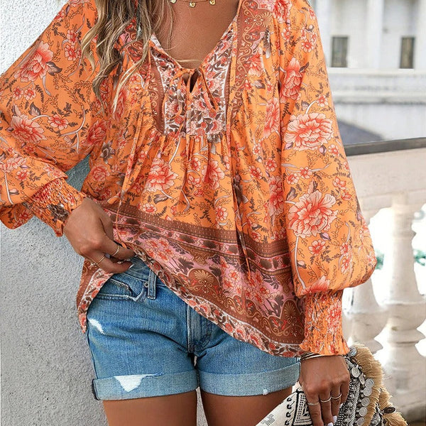 Savina | Comfort Floral Blouse - Relaxed, Flattering Fit, Breathable Fabric