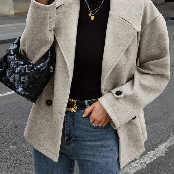 Elise| Stylish Double-Breasted Jacket with Button Details