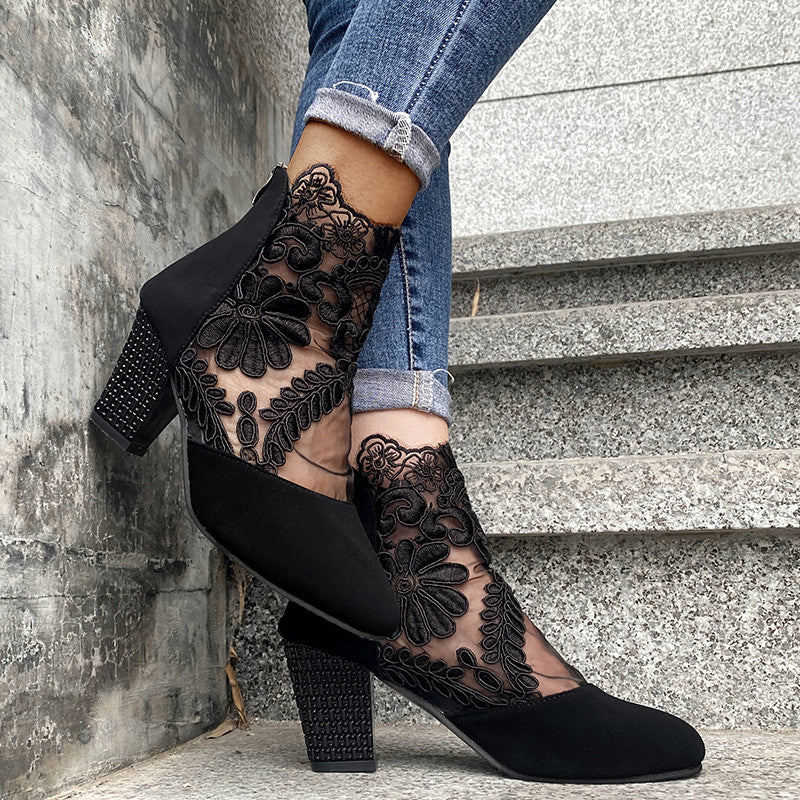JOLIE™ - Bottes à Talons en Dentelle Chic