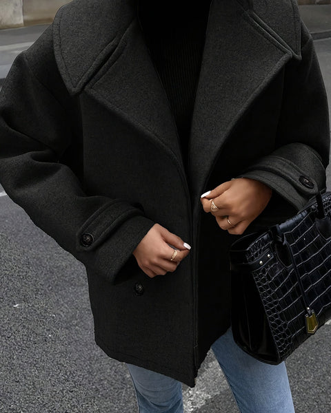 Elise| Stylish Double-Breasted Jacket with Button Details