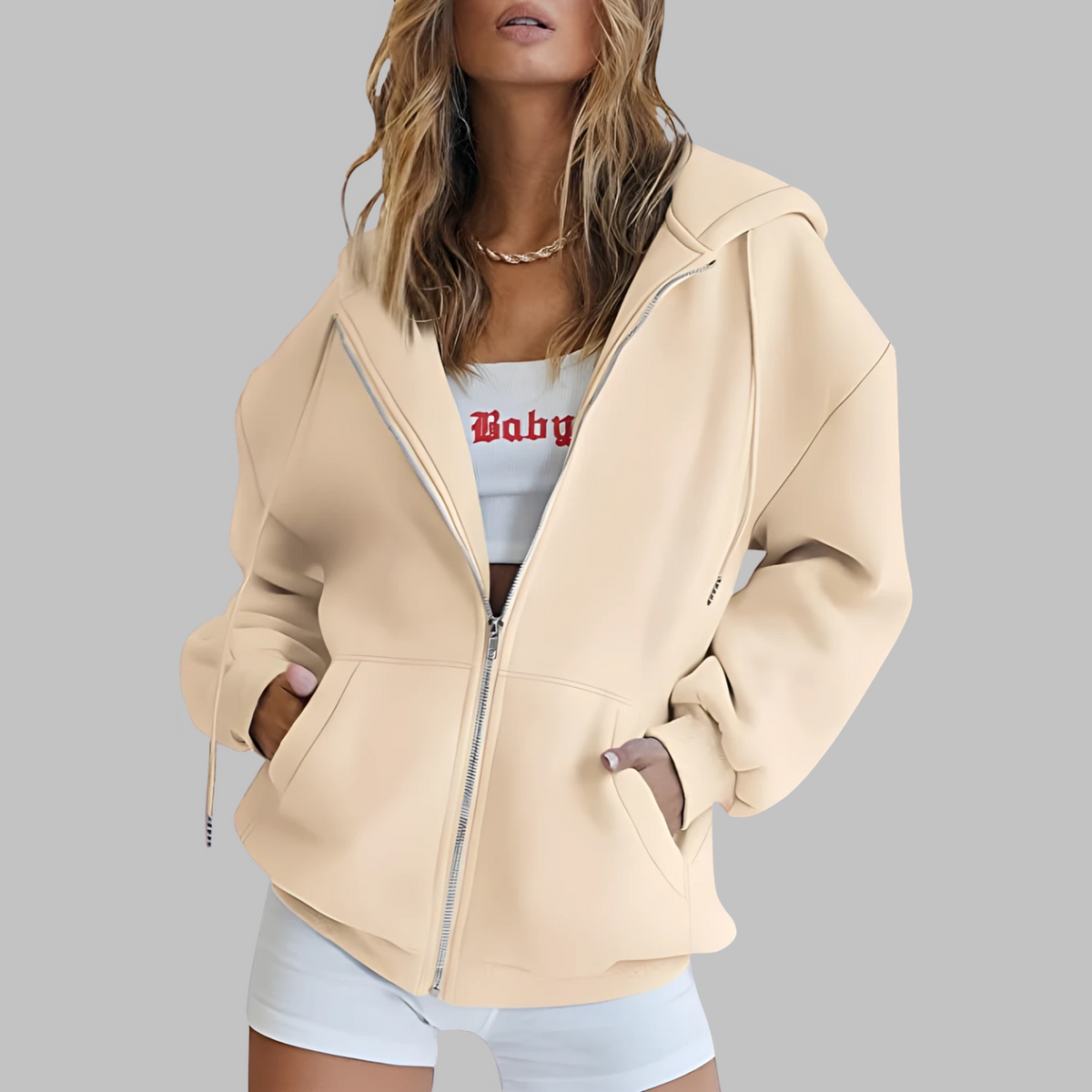 LILMA™ - Veste à Capuche Oversized avec Fermeture Éclair