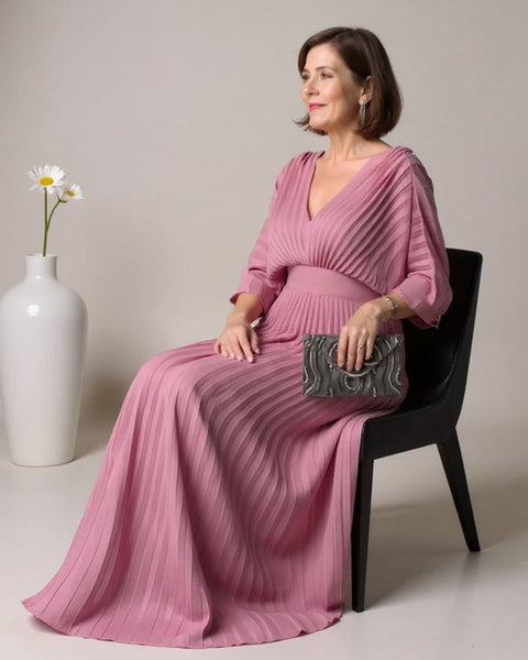 Greta | Flow Pleated Maxi Dress – Where Ease Meets Elegance