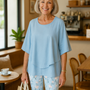 Rosalind | Sophisticated Two-Piece Set – Effortless Style, Lasting Comfort Soft Sky